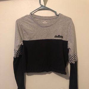 Long sleeve crop top Hollister grey